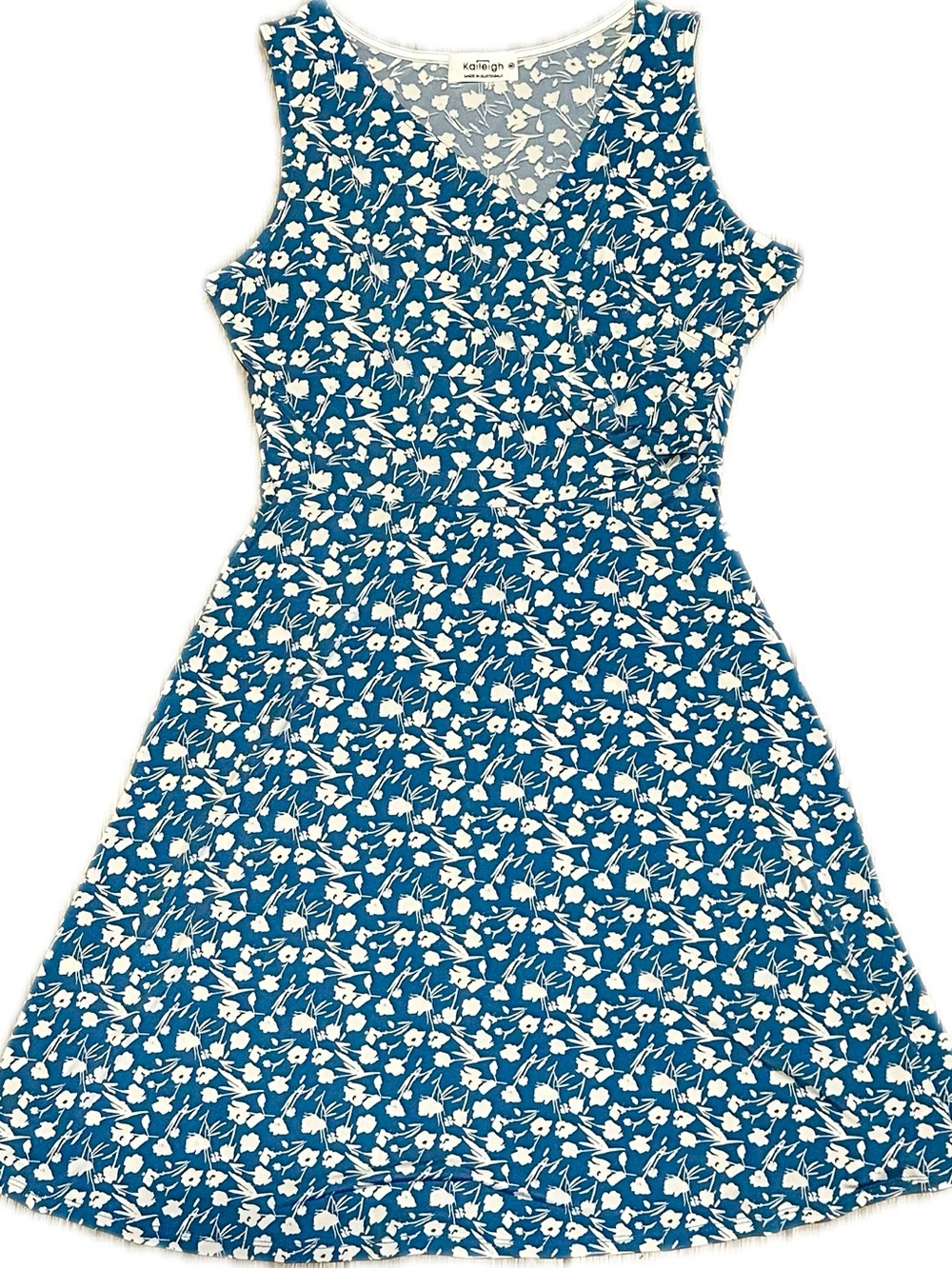 Kaileigh Blue Floral V-Neck Midi Dress - Picture 2 of 5